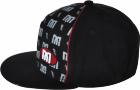 Click to enlarge- DS170 FLEX FIT FLAT BRIM CAP with PIPING/PRINT/EMBROIDERY &amp; UNDER BRIM OPTIONS- LH SIDE